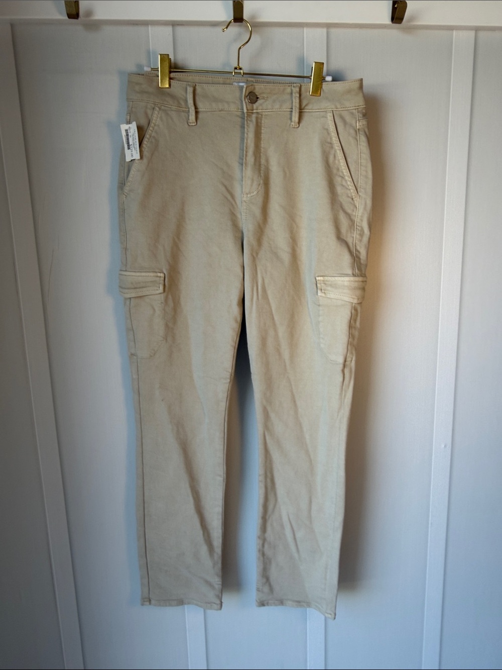 PAIGE Beige Straight-Leg Cargo Jeans Jolie Warm Sand Utility